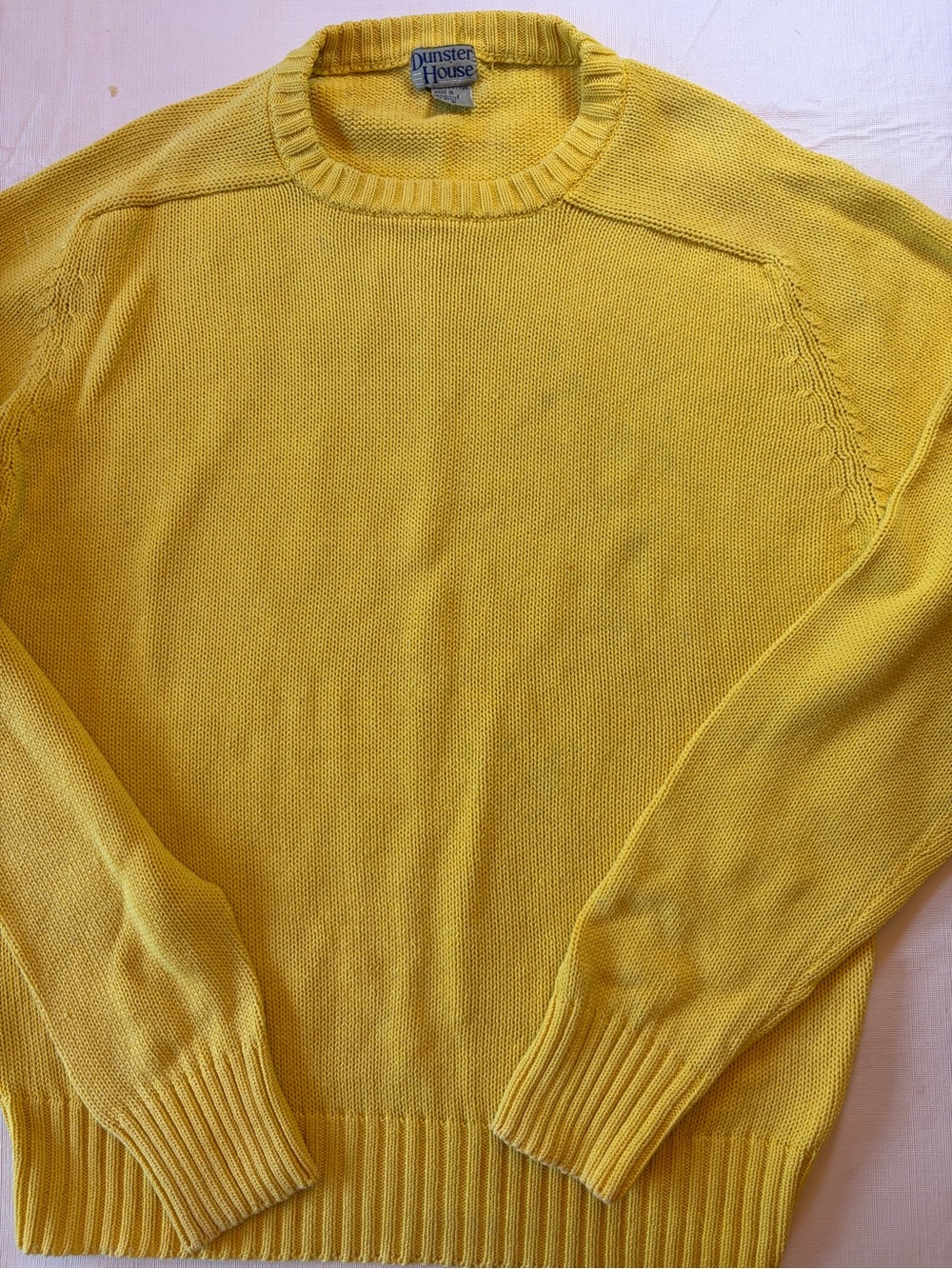Vintage 90s 100% cotton yellow color pop sweater